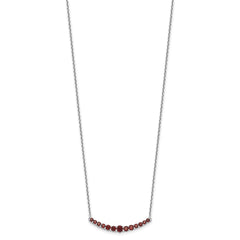 Sterling Silver Rhodium-plated Garnet Pendant w/Necklace