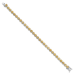 Sterling Silver Rhodium-plated 5mm 13.95CI Citrine Bracelet