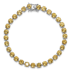 Sterling Silver Rhodium-plated 5mm 13.95CI Citrine Bracelet