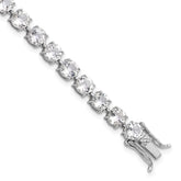 Sterling Silver Rhodium-plated 5mm 19.22WT White Topaz Bracelet