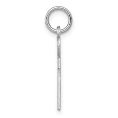 Sterling Silver Rhodium-plated Laser Designed Cross Charm - 10