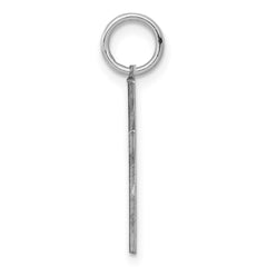 Sterling Silver Rhodium-plated Laser Designed Cross Charm - 9