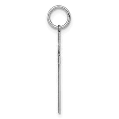 Sterling Silver Rhodium-plated Laser Designed Cross Pendant - 22