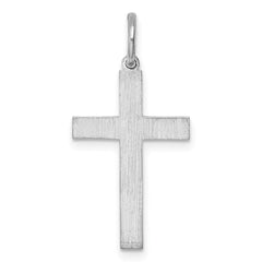 Sterling Silver Rhodium-plated Laser Designed Cross Pendant - 52