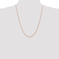 14K Rose Gold 24 inch 1.8mm Diamond-cut Man Made Rope with Lobster Clasp Chain