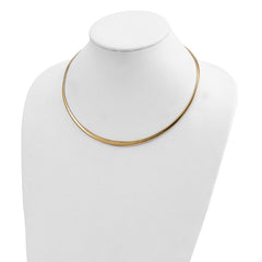 14k with White Rhodium 3.00-6.00mm Graduated Reversible 16 inch Omega Necklace