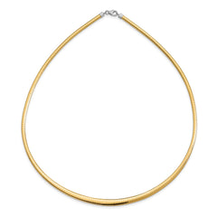 14k with White Rhodium 3.00-6.00mm Graduated Reversible 18 inch Omega Necklace