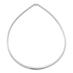 14k with White Rhodium 3.00-6.00mm Graduated Reversible 18 inch Omega Necklace