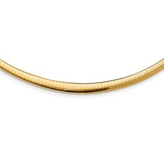 14k with White Rhodium 3.00-6.00mm Graduated Reversible 16 inch Omega Necklace