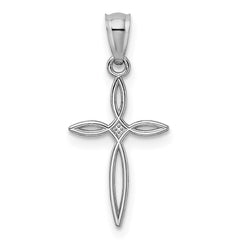 14k White Gold Passion Cross Charm - 2