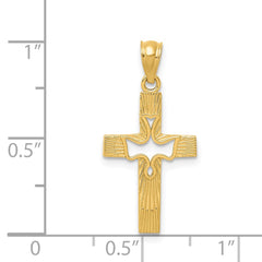 14k Dove Cross Pendant - 2