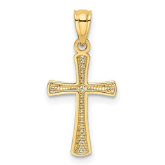 14k Diamond-cut Cross Pendant - 5