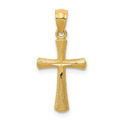 14k Diamond-cut Cross Pendant - 5