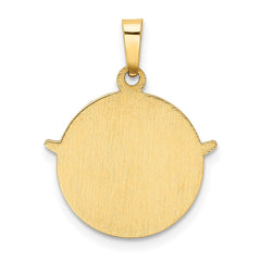 14k Holy Spirit Medal Hollow Round Pendant