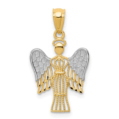 14k w/Rhodium Angel Pendant - 3