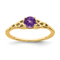 14K Amethyst Celtic Knot Ring
