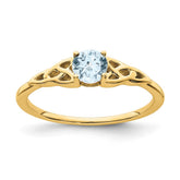 14K Aquamarine Celtic Knot Ring