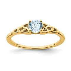 14K Aquamarine Celtic Knot Ring