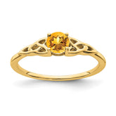 14K Citrine Celtic Knot Ring