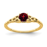 14K Garnet Celtic Knot Ring