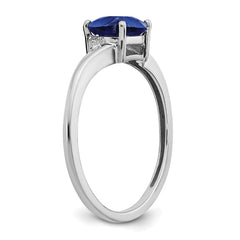 Sterling Silver Rhodium-plated Created Sapphire and Diamond Ring - 3