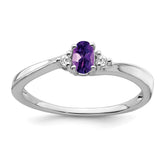 14k White Gold Amethyst and Diamond Ring