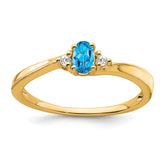 14K Blue Topaz and Diamond Ring