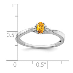 14k White Gold Citrine and Diamond Ring - 2