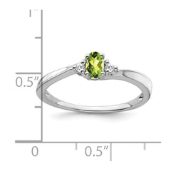 14k White Gold Peridot and Diamond Ring - 3