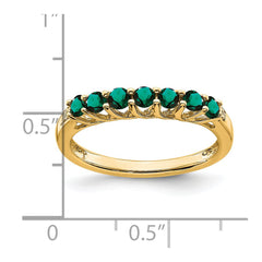 14k Created Alexandrite and Diamond 7-stone Ring