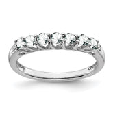 14k White Gold White Topaz and Diamond 7-stone Ring