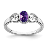 Sterling Silver Rhodium-plated Amethyst Ring - 4