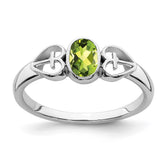 Sterling Silver Rhodium-plated Peridot Ring - 18
