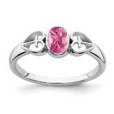Sterling Silver Rhodium-plated Pink Tourmaline Ring - 2