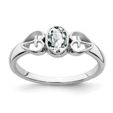 Sterling Silver Rhodium-plated White Topaz Ring - 14