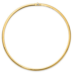 14k Two-tone 4mm Reversible White and Yellow 16 inch Domed Omega Necklace