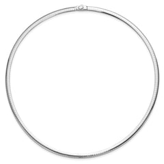 14k Two-tone 4mm Reversible White and Yellow 18 inch Domed Omega Necklace