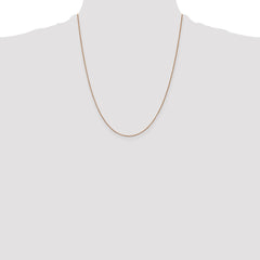 14K Rose Gold 22 inch .7mm Box Link with Lobster Clasp Chain