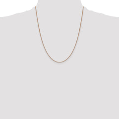 14K Rose Gold 22 inch .9mm Box Link with Lobster Clasp Chain