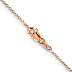 14K Rose Gold 24 inch 1.10mm Diamond-cut Cable with Lobster Clasp Chain