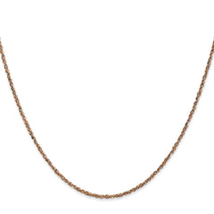 14K Rose Gold 16 inch 1.7mm Ropa with Lobster Clasp Chain