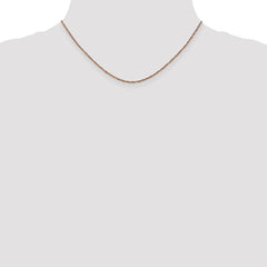 14K Rose Gold 16 inch 1.7mm Ropa with Lobster Clasp Chain
