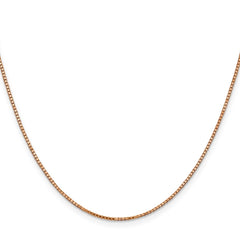 14K Rose Gold 20 inch 1.10mm Box Link with Lobster Clasp Chain