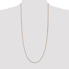 14K Rose Gold 30 inch 1.10mm Box Link with Lobster Clasp Chain