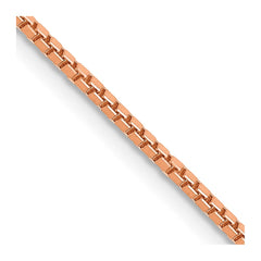 14K Rose Gold 30 inch 1.3mm Box Link with Lobster Clasp Chain