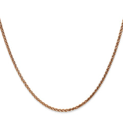 14K Rose Gold 20 inch 2.1mm Diamond-cut Spiga with Lobster Clasp Chain