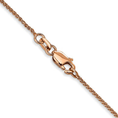 14K Rose Gold 16 inch 1.05mm Diamond-cut Spiga with Lobster Clasp Chain