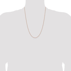 14K Rose Gold 24 inch 1.25mm Solid Polished Spiga with Lobster Clasp Chain