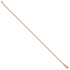 14K Rose Gold 8 inch .95mm Box Link with Lobster Clasp Bracelet