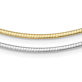 Sterling Silver Gold-pltd 2mm Reversible w/2in ext Cubetto Chain